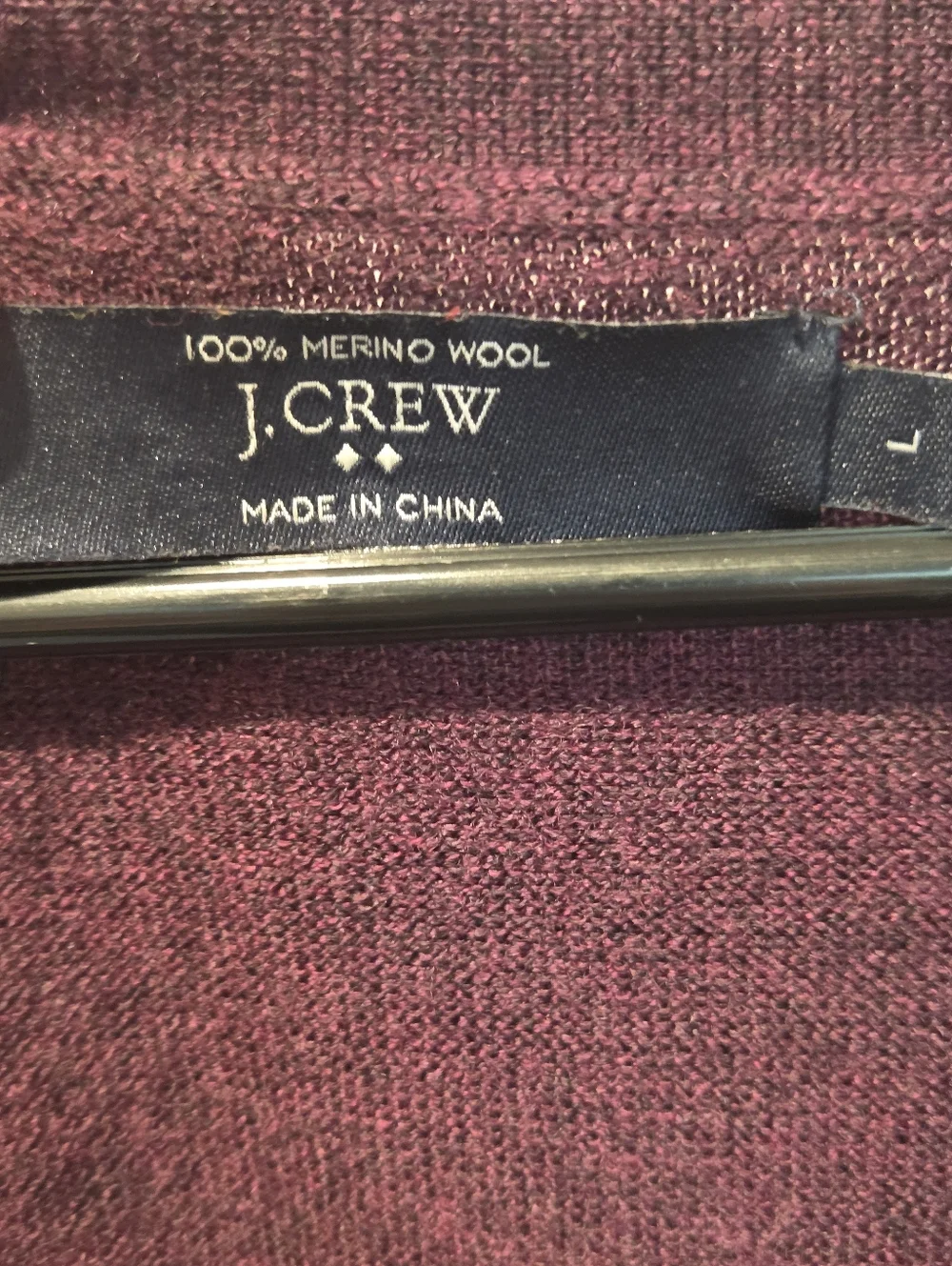 J. Crew 100% Merino Wool Burgundy Button Cardigan